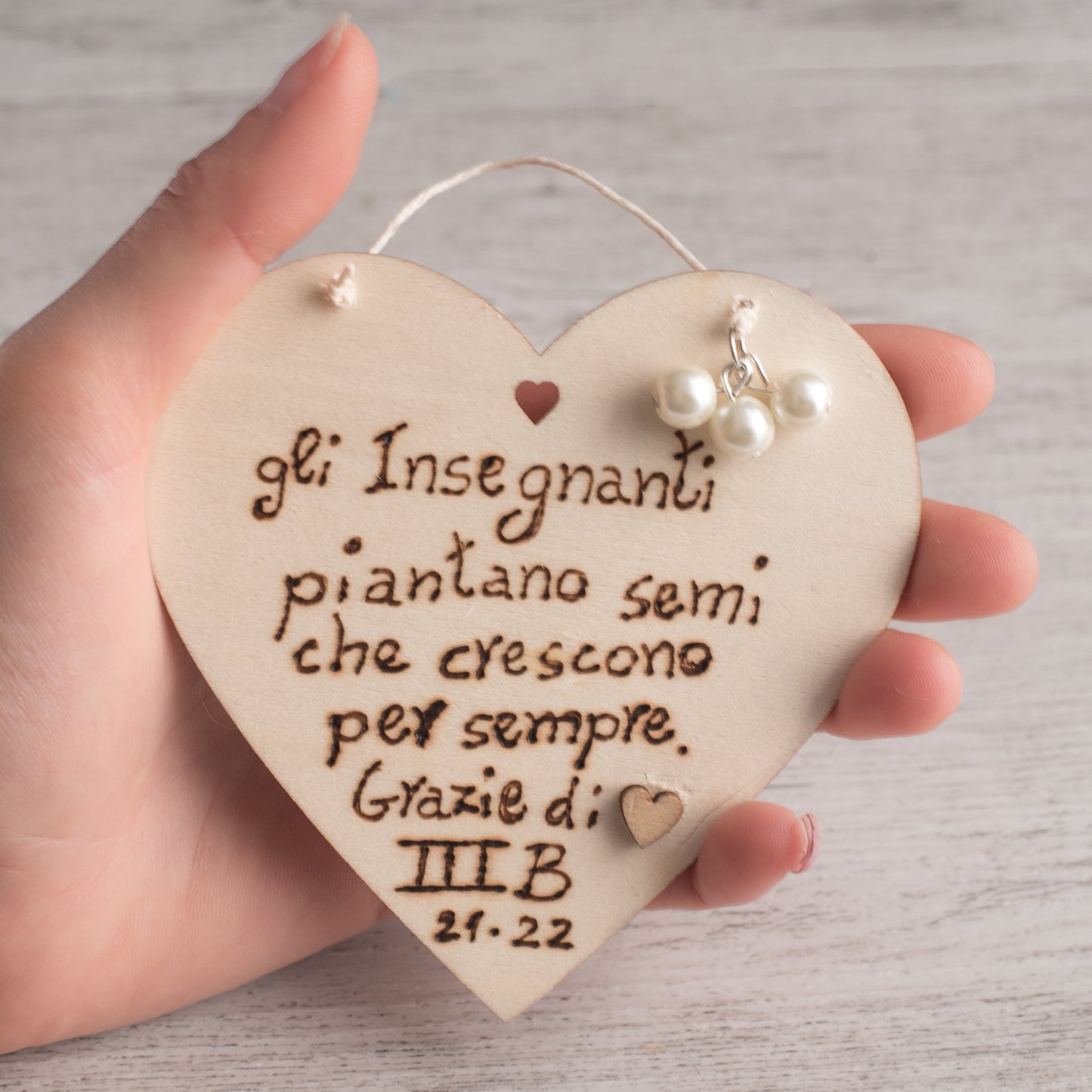 Targhetta in legno per la Maestra