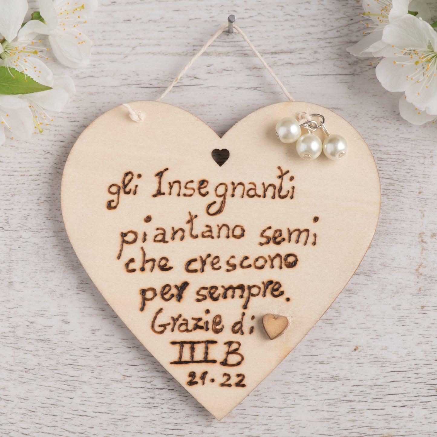 Cuore da appendere per la Maestra