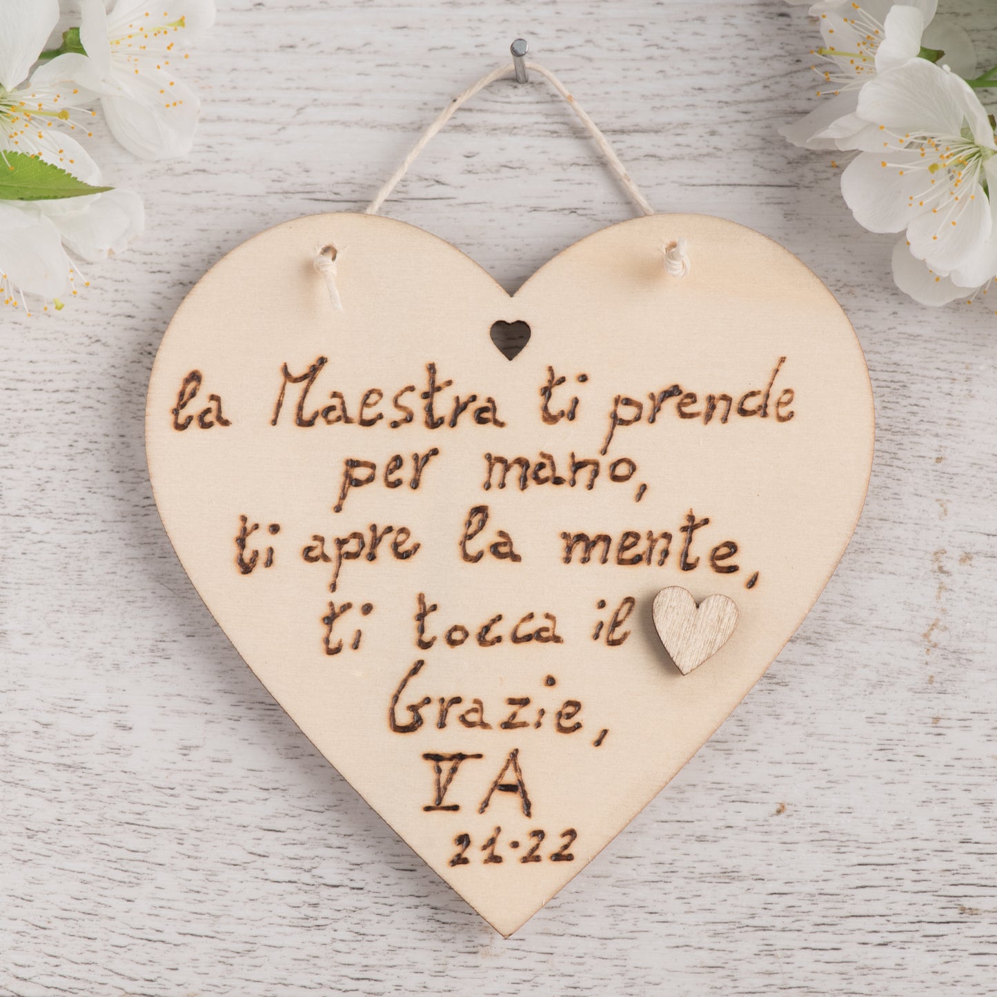 Cuore personalizzato per la Maestra