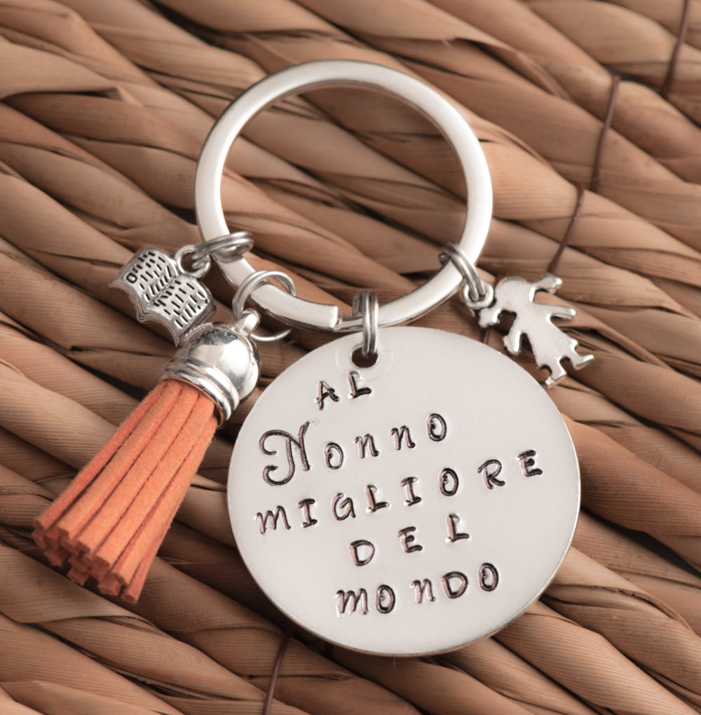 Portachiavi personalizzato per il Nonno, regalo personalizzato nonno, regalo personalizzato fabbro, regalo per il nonno bis, regalo per il falegname, regalo festa del papà, regalo festa dei nonni, regalo appassionato pesca, regalo appassionato libri, portachiavi personalizzato nonno,