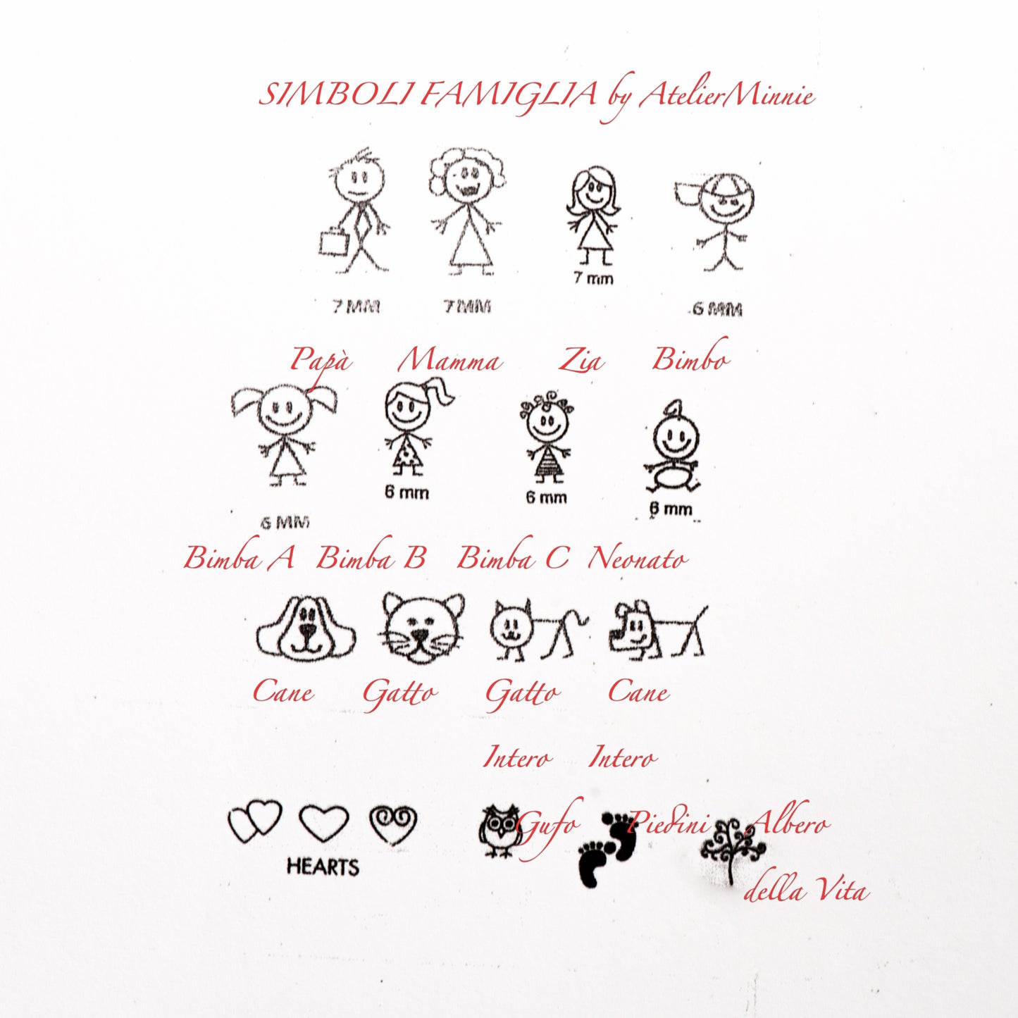 Bracciale simboli famiglia personalizzati