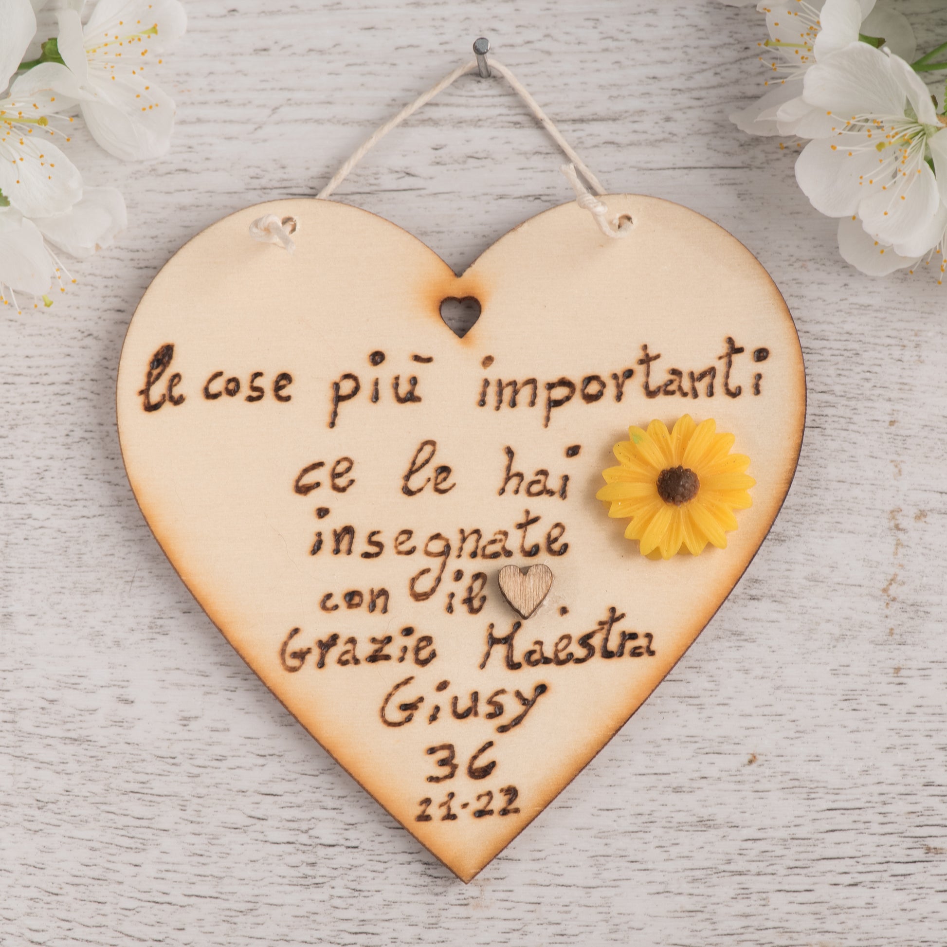 Cuore con frase come Regalo per la Maestra